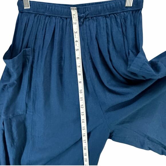 Free People Quinn Harem Pants Womens XS Blue Billowy Oversized Slouchy Boho - Picture 9 of 15